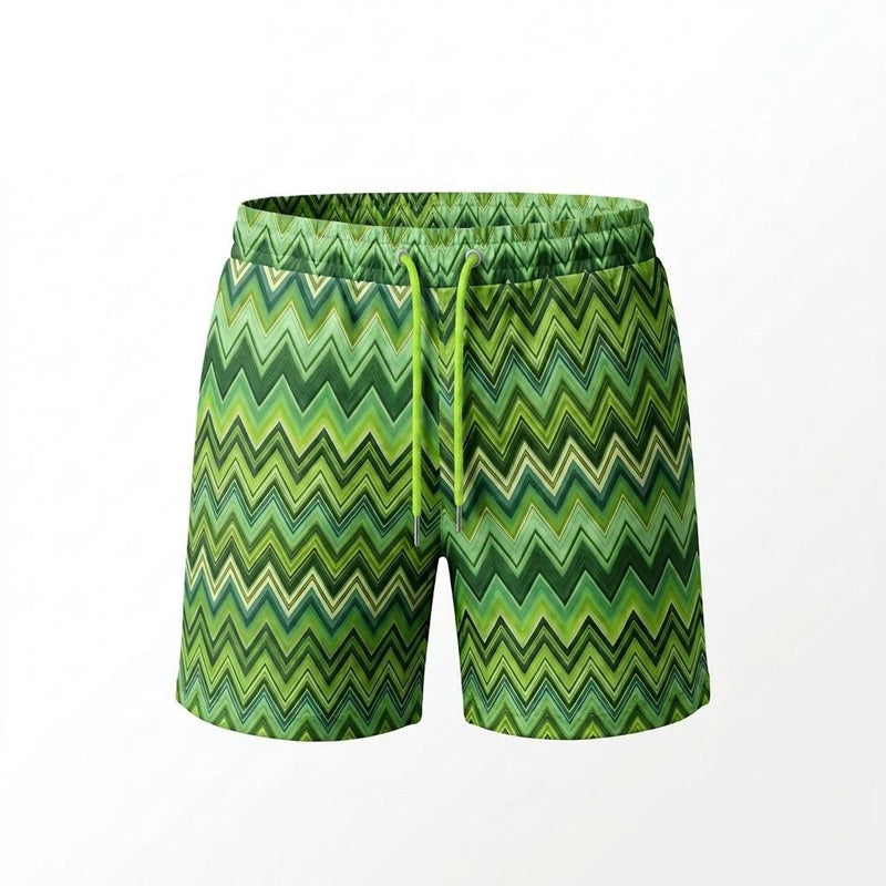 Lime Green Pattern Shorts