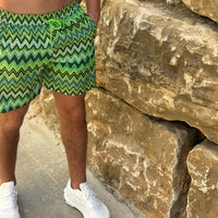 Lime Green Pattern Shorts