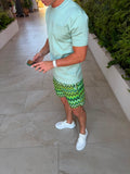 Lime Green Pattern Shorts
