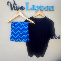 Blue Zig-Zag Swim Shorts