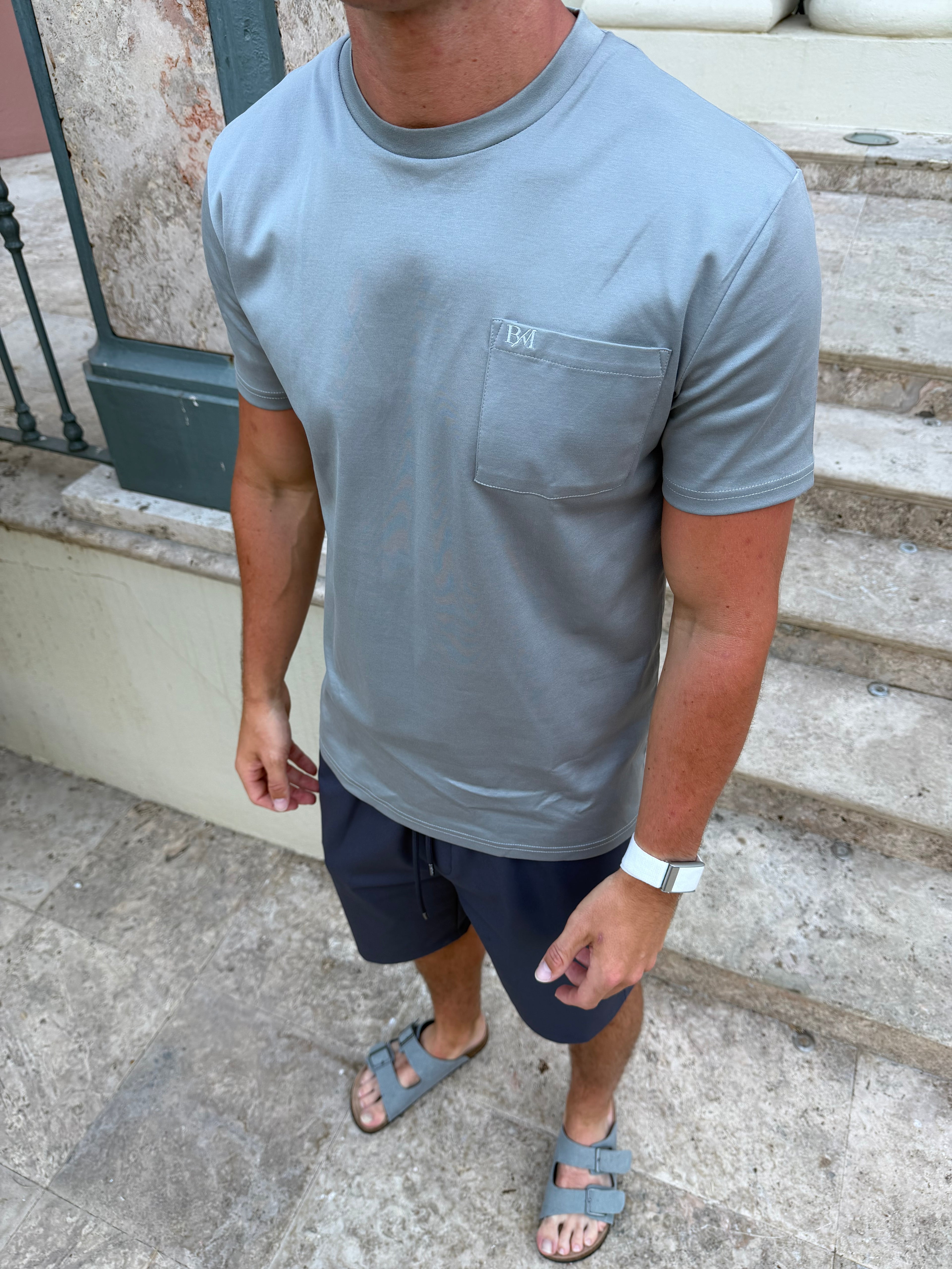 Grey BM Pocket Tee
