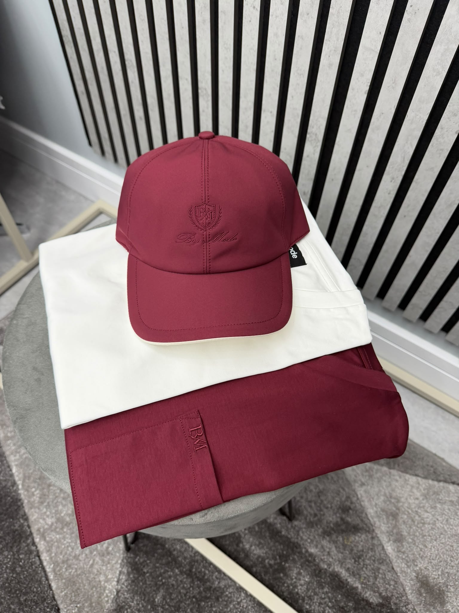 Burgundy BM Logo Baseball Cap