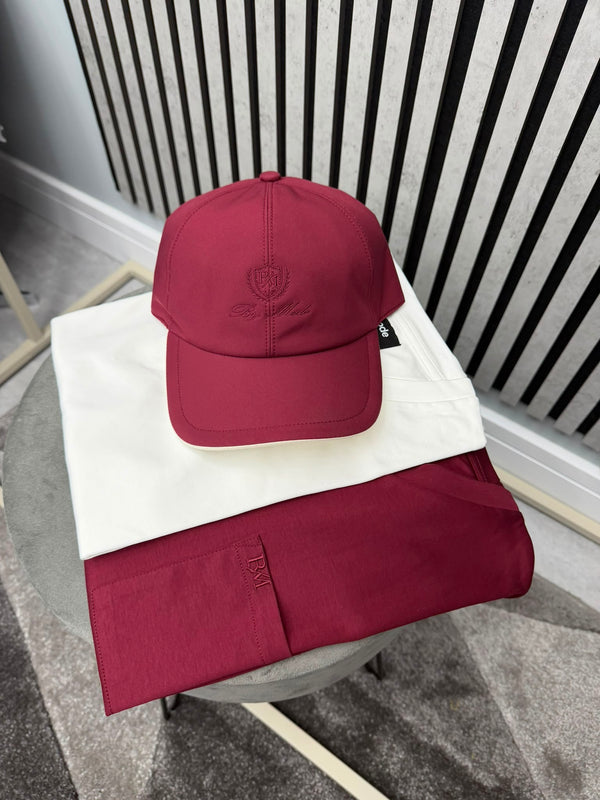 Burgundy BM Logo Baseball Cap
