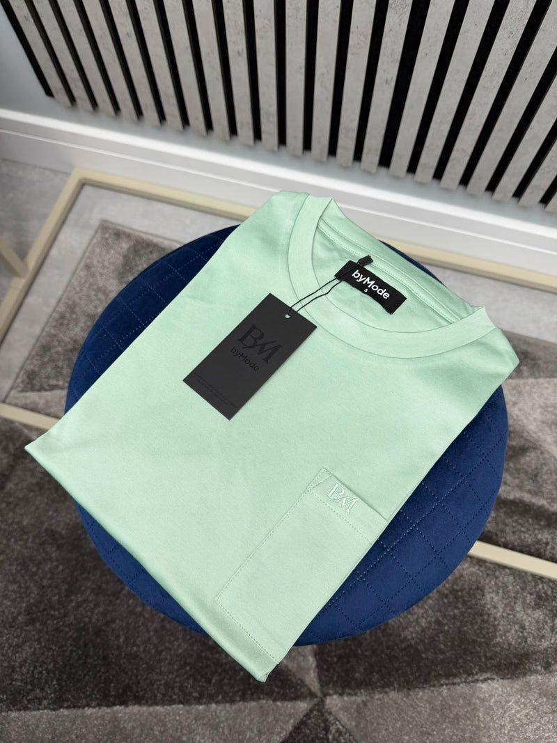 Teal BM Embroidered Pocket T-Shirt