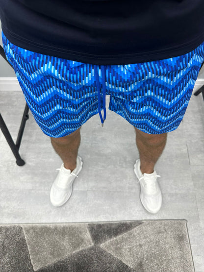 Blue Zig-Zag Swim Shorts
