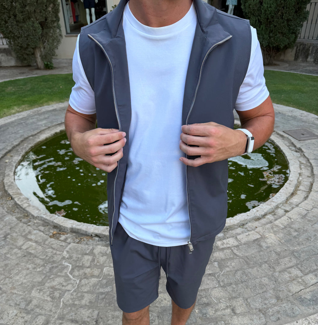 Grey Smart Casual Set - Shorts