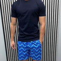 Blue Zig-Zag Swim Shorts