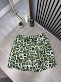 Green Square Pattern Shorts