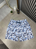Blue Tile Pattern  - Swim Shorts
