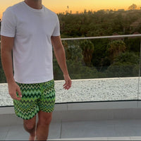 Lime Green Pattern Shorts